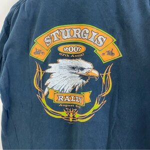 Vintage Sturgis Black Hills Rally Eagle T Shirt L Double Sided